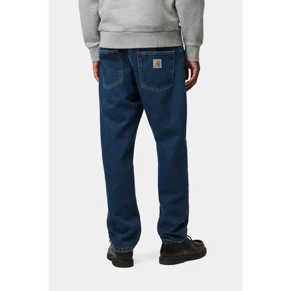 EUC Carhartt WIP Newel Pant Denim Blue Jeans, Men's 32, Relaxed Straight Tapered - Picture 1 of 7